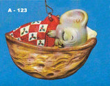 Alberta Mice Mouse Ornament Collectible A-123 -  Mouse in Walnut Shell 3 5/8"" High