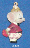 Alberta Mice Mouse Ornament Collectible A-170 - Mistletoe Mouse 3 5/8"" High