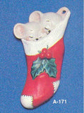 Alberta Mice Mouse Ornament Collectible A-171 - Two Mice in Sock 3 5/8"" High