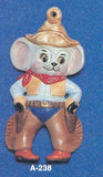 Alberta Mice Mouse Ornament Collectible A-238- Cowboy Mouse 3 5/8"" High