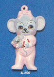 Alberta Mice Mouse Ornament Collectible A-250 - Girl Mouse in Sleepers 3 5/8"" High