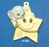 Alberta Mice Mouse Ornament Collectible A-253 - Mouse on Star 3 5/8"" High