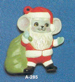 Alberta Mice Mouse Ornament Collectible A-285 - Santa Mouse w/Bag 3 5/8"" High