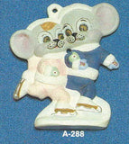 Alberta Mice Mouse Ornament Collectible A-288 - Skaters Mice 3 5/8"" High