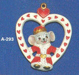 Alberta Mice Mouse Ornament Collectible A-293 - King of Hearts Mouse 3 5/8"" High