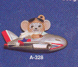 Alberta Mice Mouse Ornament Collectible A-328- Mouse in Airplane 3 5/8"" High