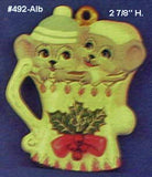 Alberta Mice Mouse Ornament Collectible A-235 - Two Mice in A Mug 3 5/8"" High
