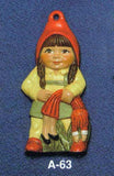 Alberta Girl Gnome Ornament Collectible A-63 - Girl Gnome 3 5/8"" High