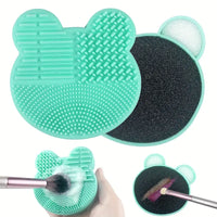 Starfish Brush Cleaning Mat with Color Removal Sponge, 2 in 1 Design Silicone Cleaner Pad for Dry Brush Color Switch and Wet Cleaning