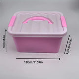 Portable Pink OR Purple Plastic Storage Box with Lid - Craft Box