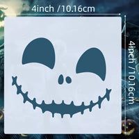 4pcs Creative Nightmare Before Christmas Jack and Sally Stencils, 4x4 Inch Reusable Painting Templates,