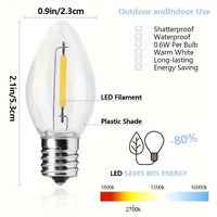 Warm White C7 Led Replacement Christmas Light Bulb, C7 Shatterproof Led Bulb