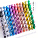 12pcs Metallic Medium Point Multisurface Craft Markers