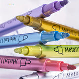 12pcs Metallic Medium Point Multisurface Craft Markers