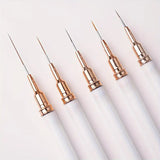 5 Piece Designer Ultra fine Liner Brushes with Lids  White