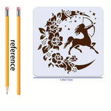 4-Pack Witch, Fairy, and Elf Moon Series Drawing Stencils, 5.9"x5.9" Reusable Templates