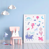 9pcs Unicorn Themed Stencil Set