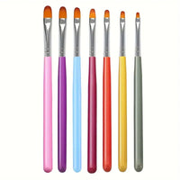 7 Pc Colorful Oval Brush Set