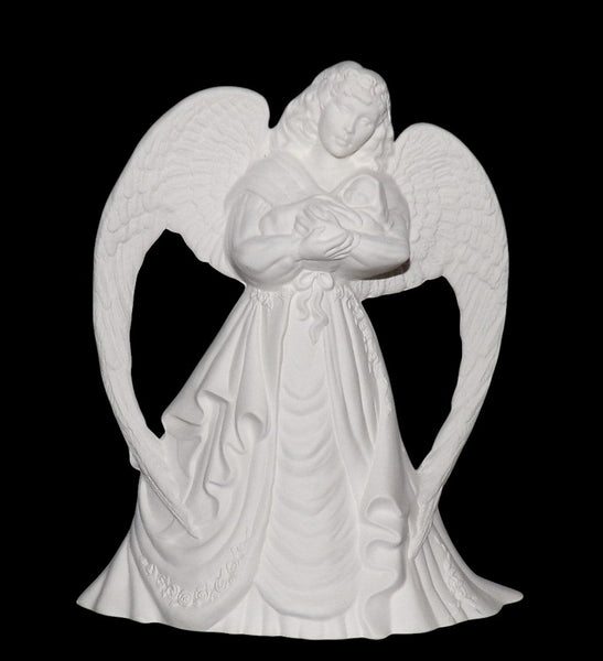 BEAUTIFUL ANGEL Holding BABY with Wings Spread
