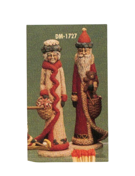 Duncan Mold 1727 - Wood Whittled Mr & Mrs Santa Claus 10T