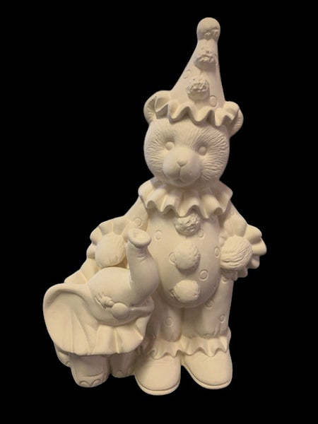 Circus Clown Teddy Bear with Elephant
