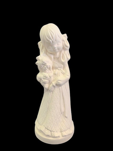 Tall Little Girl with Puppy Dog