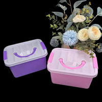 Portable Pink OR Purple Plastic Storage Box with Lid - Craft Box