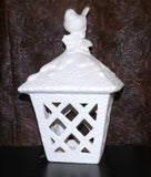 Beautiful Bird on Snow Capped Lantern Large