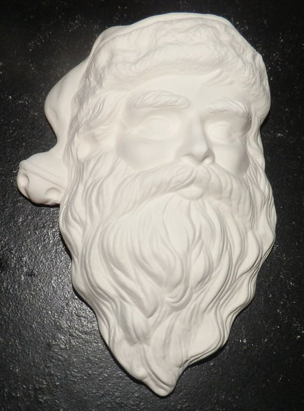 OLD TIME Santa Face Mask Wall Plaque or Wreath Insert 6 3/4" Tall