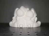 Cuddling Easter Bunny Couple with Honey Pot