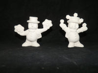 Set of 2 Snowman Dancing Snowmen with Snowflakes