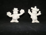 Set of 2 Snowman Dancing Snowmen with Snowflakes