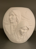 Native American Indian Couple Vase