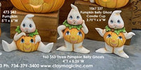 3 Pumpkin Belly Ghosts