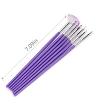 7 Piece Purple Paint Brush Set