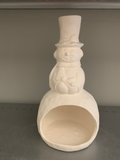 Large Christmas Snowman Candle Holder