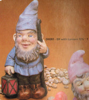 Garden Elf Gnome Holding Lantern