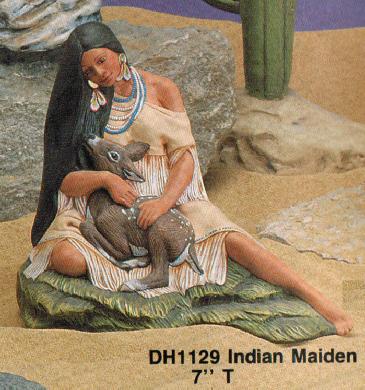 Native American Woman Holding Deer Fawn