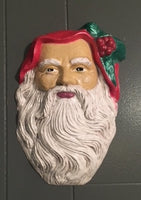 Santa Face Mask Wall Plaque or Wreath Insert 9 1/2" Tall