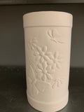 Cylinder Vase with Butterflies and Flowers