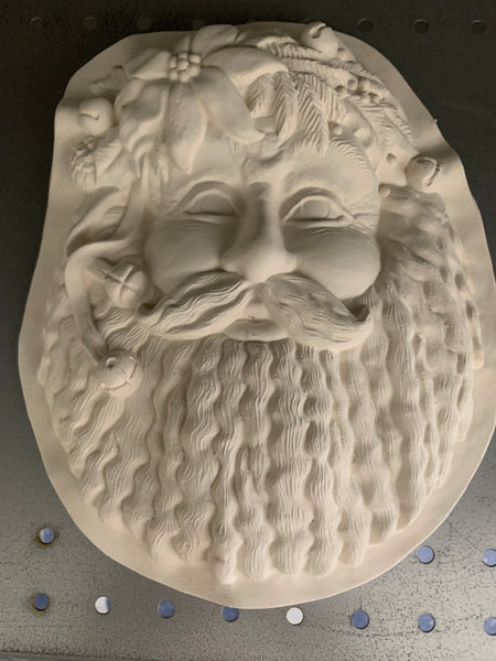 Santa Face Mask Wall Plaque or Wreath Insert 10" Tall