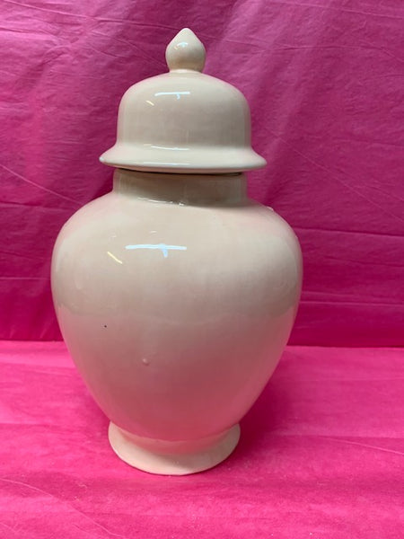 Hand painted Pale Pink Large Round Ginger Jar Urn