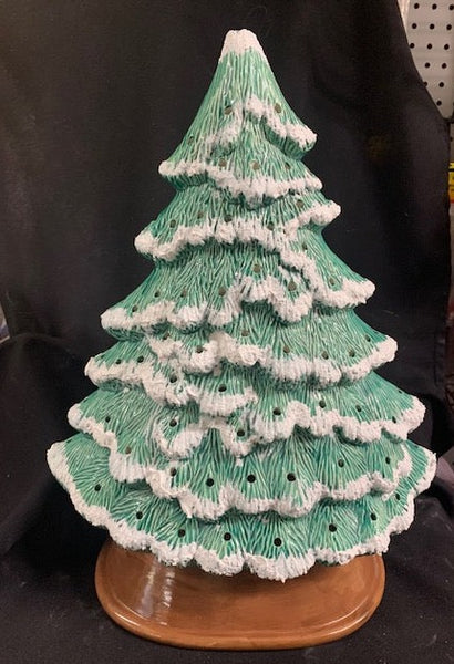 Hand painted Emerald Green 17 1/2" Large Mantle Christmas Tree