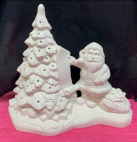 Santa With Tree Checking His List