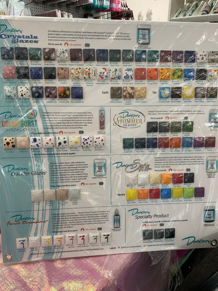 Duncan Glaze CR SN FD SY Tile Chart River Craft Ceramics Duncan Glaze CR SN FD SY Tile Chart River Craft Ceramics