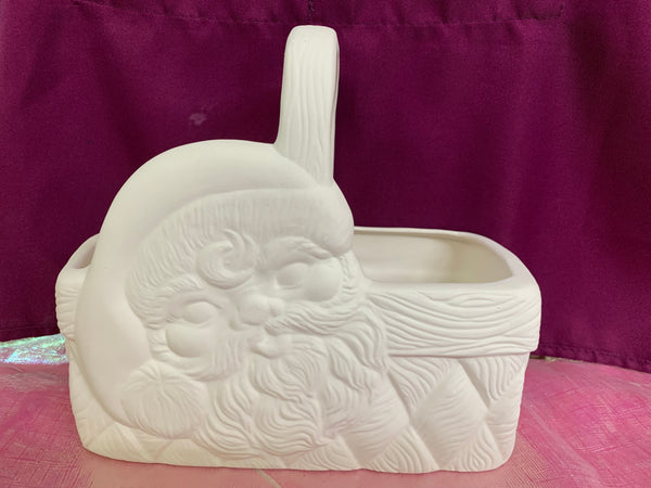 Santa Claus Face Woven Christmas Basket