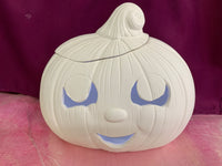 Pumpkin carved with lid