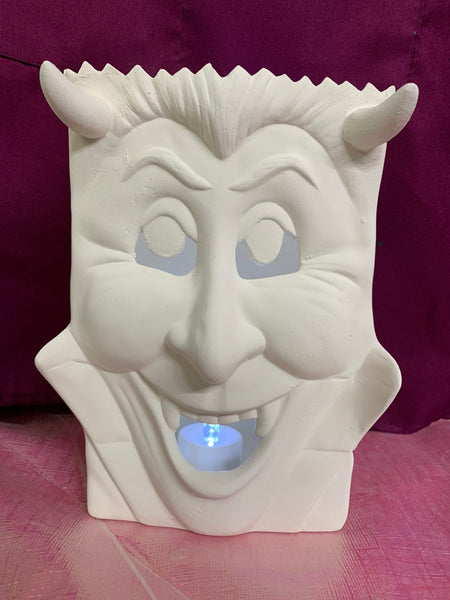 Dracula Halloween Trick or Treat Bag Light UP Candle Holder