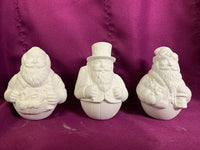 Set of 3 Roly Poly Santa Claus Christmas