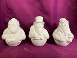Set of 3 Roly Poly Santa Claus Christmas